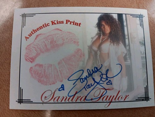 Penthouse Pet Playboy Sandra Taylor Signed & Kissed Print Card Model Actress | eBay