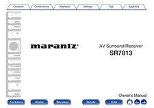 Marantz SR7013 AV Receiver Owners Instruction Manual
