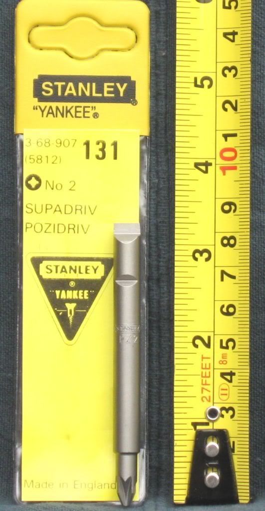 New 131B GENUINE Stanley Yankee Screwdriver PZ2 5812 Bit NO 2 Pozidrive