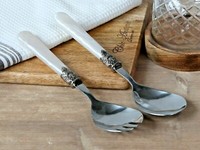 Chic Antique Salatbesteck Besteck Perlmutt Shabby Chic Vintage Landhaus 61381-02