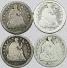 1850-O, 1853, 1854, 1859-O Seated Liberty Half Dimes H10C 4 Coins AG/G Condition