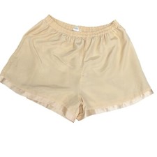 VTG Victoria Secret M Gold Label Ivory Satin Sleep Shorts Loungewear Comfy