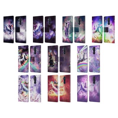 OFFICIAL RANDOM GALAXY SPACE UNICORN RIDE LEATHER BOOK CASE FOR NOKIA PHONES