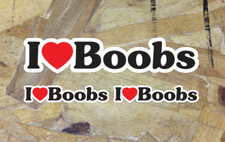 I Love Boobs I Heart Boobs Sticker Decal - 5" - 3 for 1