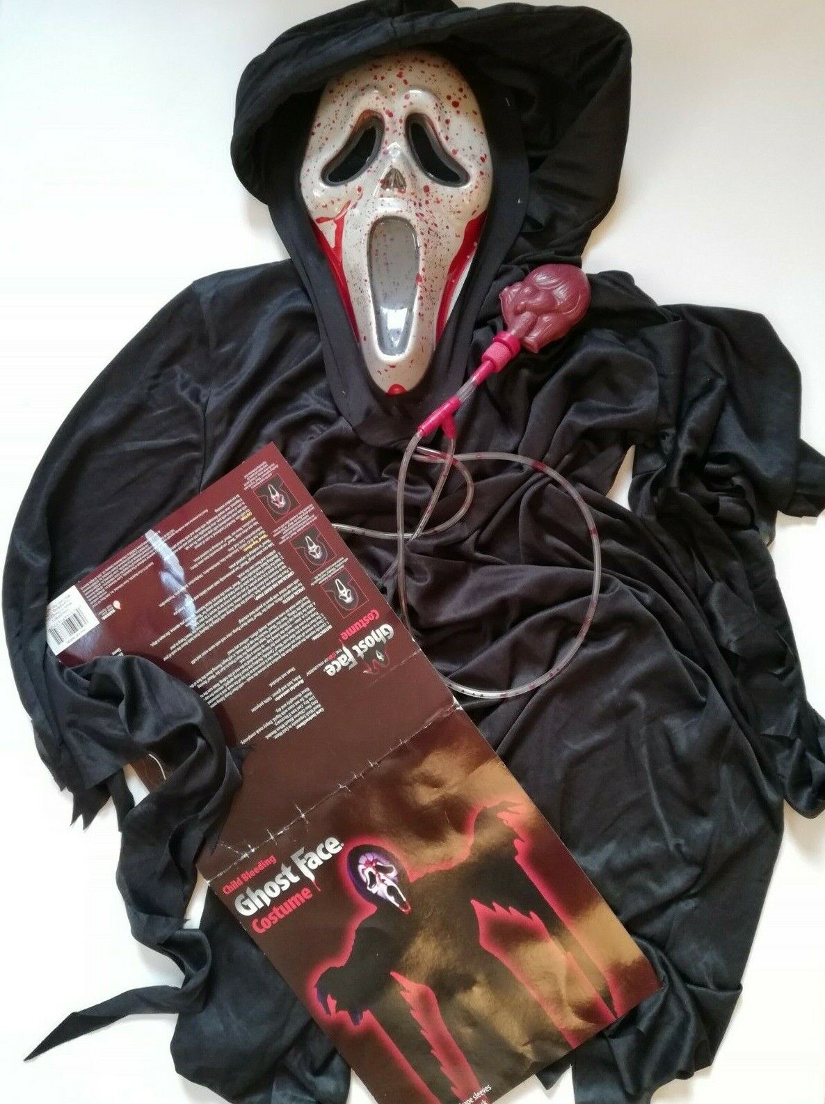 Scary Ghost Face Scream Mask Halloween Party Dress with Hood