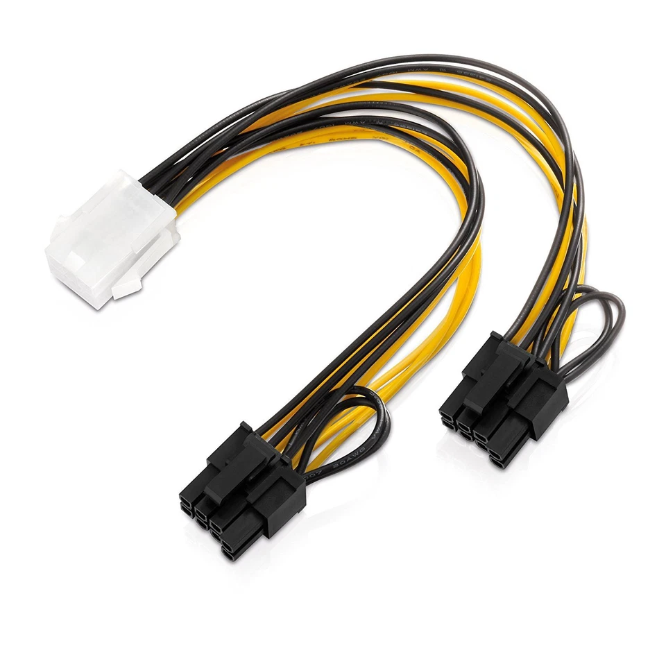 Grafikkarten-Stromadapter PCI-e, 6-polig weiblich auf 2X 6+2-polig Stecker - Bild 2 von 4