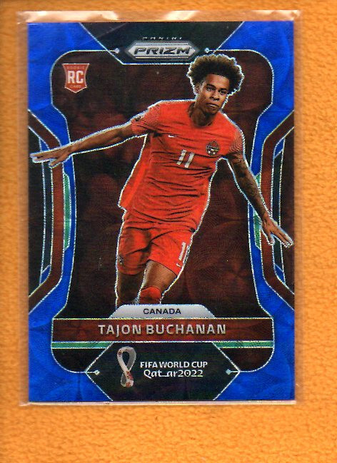 Tajon Buchanan 2022 Prizm FIFA World Cup Prizms Choice Blue RC #54 /135 Canada