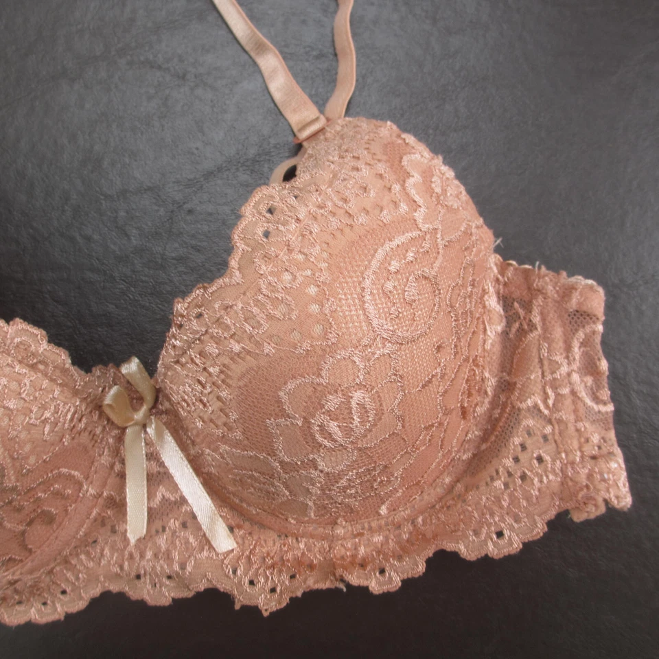 Sutiã Viola's Secret 32A marrom acolchoado fecho ajustável traseiro - Imagem 4 de 4