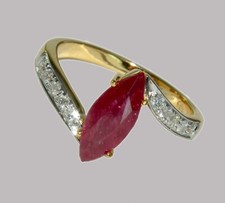 Natural Ruby Gemstone Gold Plated 925 Sterling Silver Women Ring