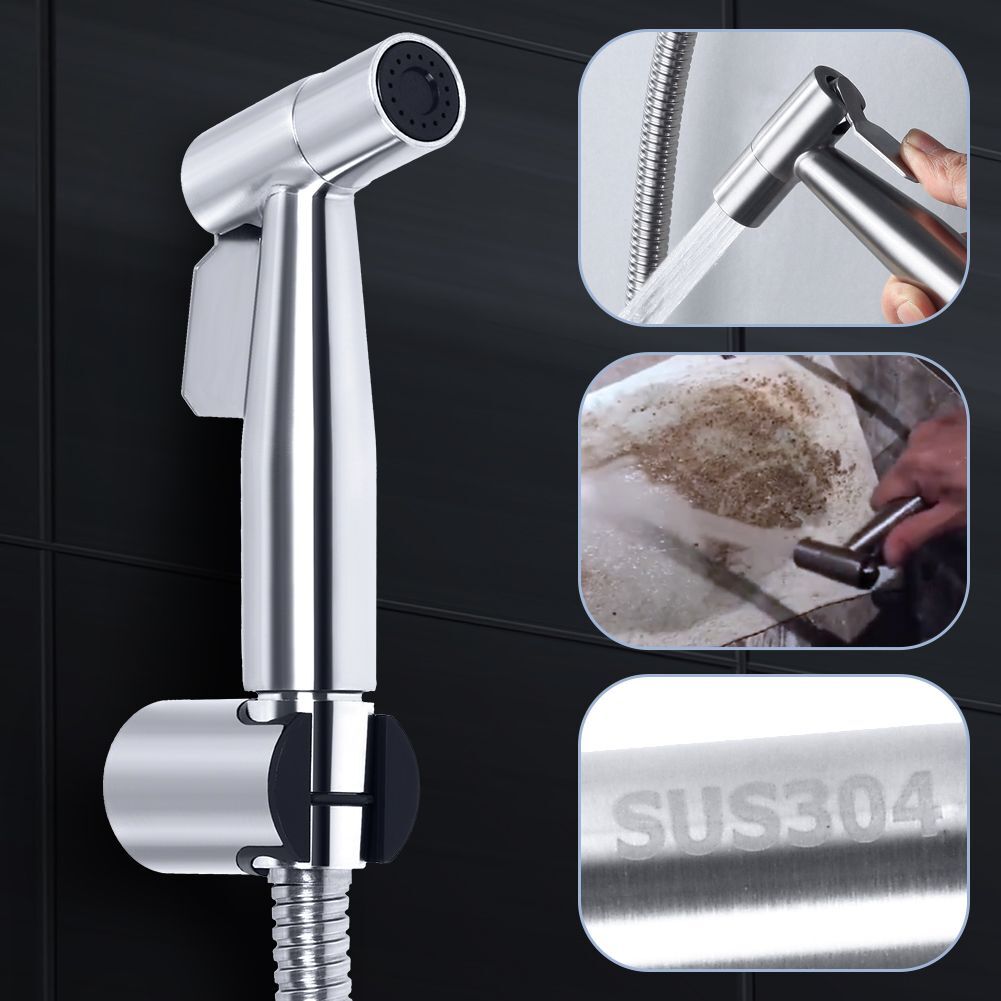 Hygienische Bidet-Dusche Fürs WC – Edelstahl-Schlauch Bis 2 M, Druckregler, Einfache Montage Ohne Bohren