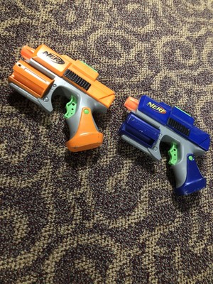 Orange Nerf Crossfire Sidearm Pistol Revolver Dart Tag Gun Strikefire | eBay