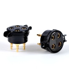 2pcs 4Pin CMC Bakelite Gold Vacuum Tube Socket for 300B 2A3 101 45 274A 811 801