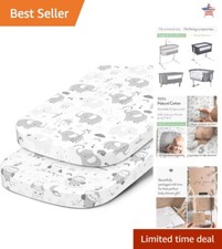 Soft Jersey Cotton Bassinet Sheets - 2 Pack - Custom Fit for 32 x 19 Inch Mat...