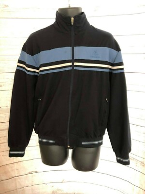 SCH Schumacher Men s Bomber Jacket Striped Logo Front Black Size M Medium