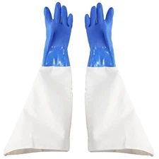 23.6" Canvas Rubber Sandblasting Sand Blaster Protection Gloves for Sandblast Ca
