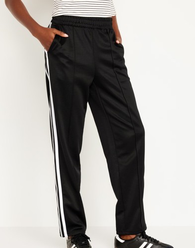 Old Navy Women's High-Waisted Performance Track Pants Black Size XXL NWT