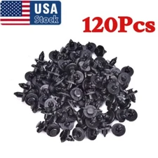 120PCS 8mm Bumper Clips Retainer Auto Car Plastic Rivets Fastener Fender Push 