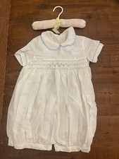 Maria Elena Smocked White Bubble Romper Dress 4T FREE SHIPPING