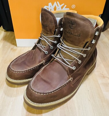 Timberland Redwood Falls WP Moc Toe Boot Rust Full Grain Men's Sz