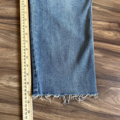Seven7 Womens Jeans 12 Blue Weekend Easy Fit Boyfriend Straight Cropped Raw Hem - Picture 13 of 16