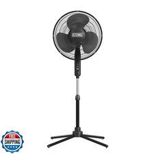 EZ-CHILL 16” Oscillating Pedestal Fan, 3-speed Options, 90-Degree Oscillating