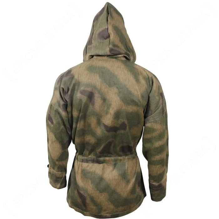 WW2 German Tan and Water Hooded Smock - Reproduction - 100% Linen - Image 3 of 4