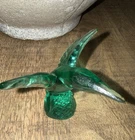 MURANO Hummingbird Design Crea Murano 3" Green Art Glass Figurine Italy