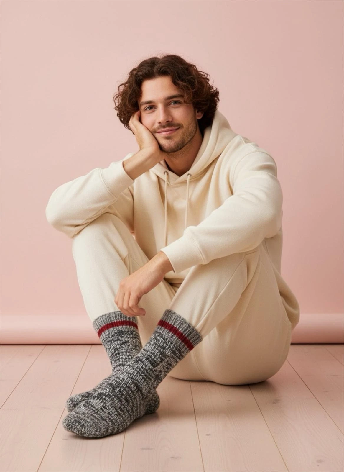 Natural wool socks Unisex/Warm socks from tweed wool yarn.