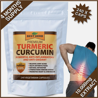 240 Turmeric 95% Curcumin BioPerine Black Pepper Pills 10,000mg Extract Tumeric