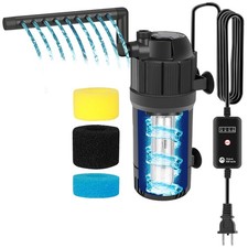 AquaMiracle Aquarium Filter for Green Water, U-V Fish Tank Filter Pump with Time