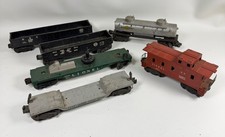 Lionel Postwar Train Car Lot 6pc O/O27 Gauge Untested Sunoco Tanker Caboose Gond