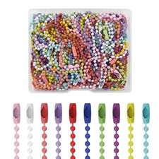 100 Pcs Ball Bead Chain Ball Chain Keychain Dog Tag Necklace Chains Beaded