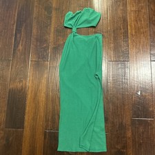 Shein Green Strapless Cutout Maxi Dress With Slit Size Xsmall