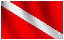 Heavy Duty Dive Flag 36x24 Inch -Longest Lasting Oxford Nylon 210D Four Rows...