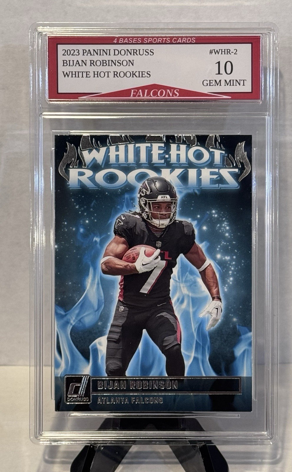 2023 Panini Donruss Bijan Robinson Falcons White Hot Rookies Graded Gem Mint 10