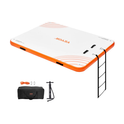 #ad Inflatable Floating Dock 10x8FT Non Slip Water Detachable Ladder Carrying Bag $393.77