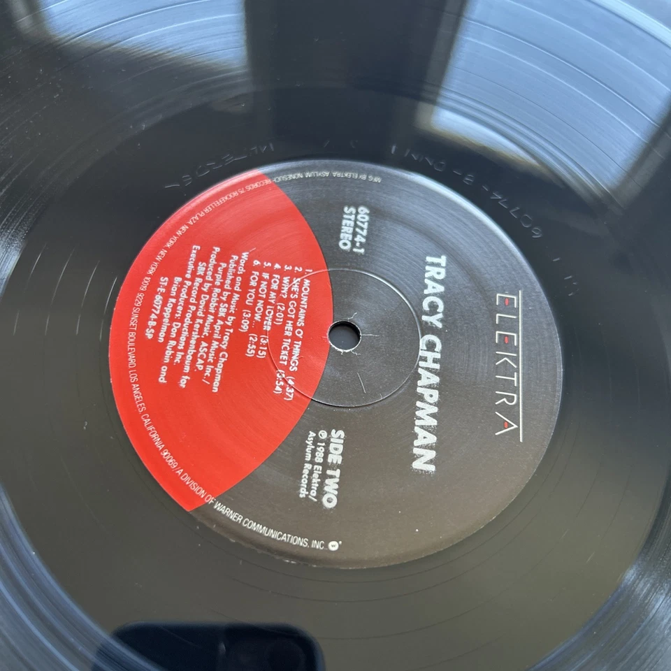 1988 Tracy Chapman Self Titled 1st Pressing LP US Complete W/Original Sleeve! - Image 4 of 4