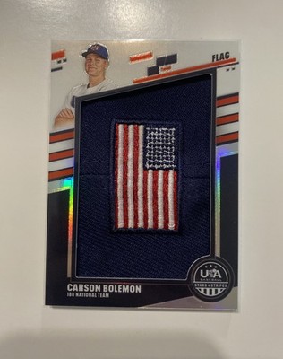 Carson Bolemon 2026 Panini Stars & Stripes Prizm USA #61 JUMBO FLAG Hat Patch /8