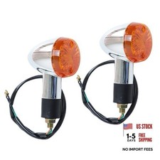 2 Pcs Front Rear Turn Signal Blinker Indicator Light Fit for Motorcycle Amber