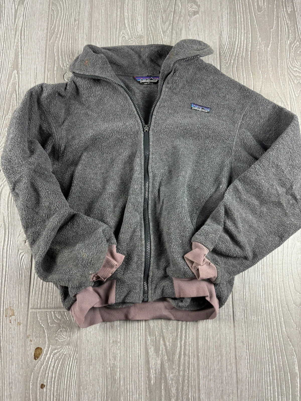 Vintage Patagonia Fleece Jacket Full Zip Size 11/12 Gray Unisex