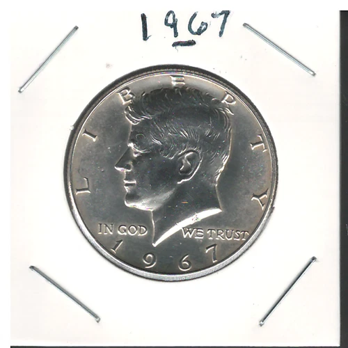 1967 KENNEDY HALF 40% SLVR JUST UNDER UNCIRCULATED