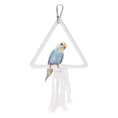 Vogelschaukel aus Seil für Bird Rope, dreieckige Hängeschaukel 30 cm, weiß
