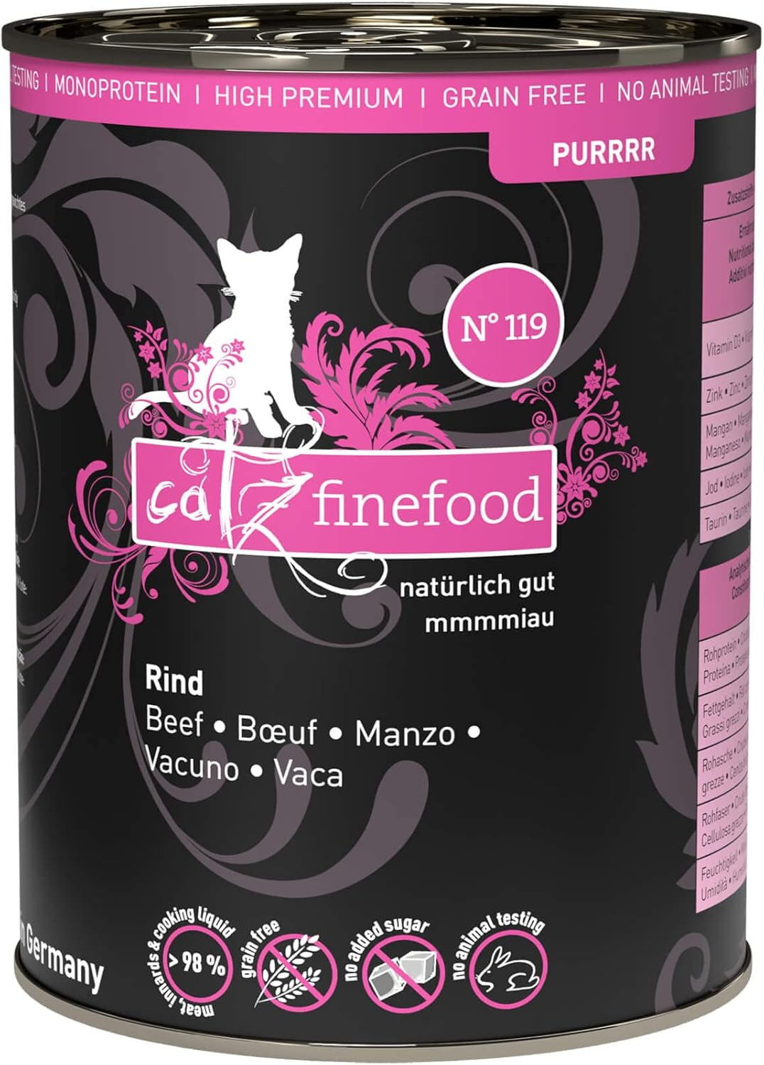 Cibo Umido Purrrr N° 119 Manzo: Solo Carne Vera per Gatti Esigenti