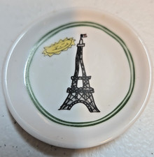 Vintage Collectible Schylling Small Plate from Childs Tea Set; Eiffel Tower