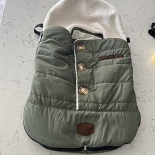 NEW JJ Cole Bundle Me Baby Car Seat Cover  Bunting Bag Sherpa Lined Olive