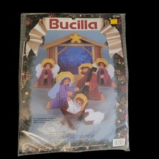 New Bucilla Manger Nativity Scene 61138 Plastic Canvas Set Of 8 1991 