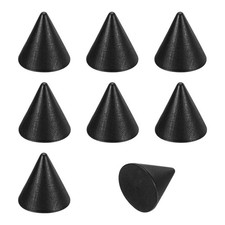 Wood Cone Ring Holder, 8 Pcs Finger Jewelry Display Stand, Black 30x30mm
