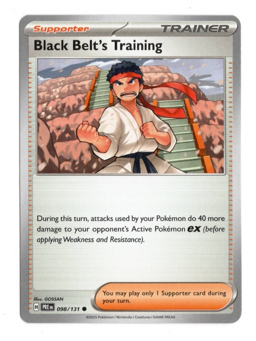 Pokemon Black Belt's Training 098/131 Prismatic Evolutions Common NM 2025 Eng