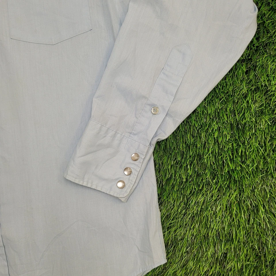 Vintage 80s Stetson Cowboy Pearl Snap Shirt M/L 16 / 35 USA Made - Image 3 of 4