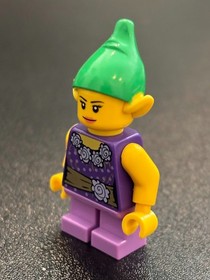 LEGO Minifigure Holiday Elf Female &ndash; hol085 Purple Outfit Green Hat